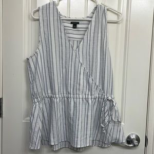Ann Taylor Factory faux wrap sleeveless blouse